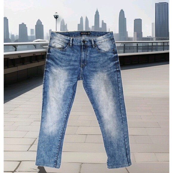 Southpole Men's Skinny Jeans Blue‎ Acid Wash Size 34x30 Pockets - Picture 1 of 5